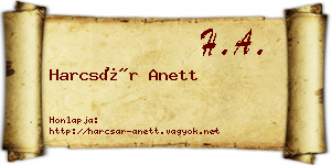 Harcsár Anett névjegykártya