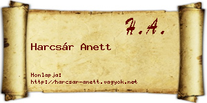 Harcsár Anett névjegykártya