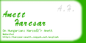 anett harcsar business card